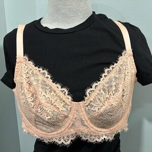 Delicate Lace Bralette in Soft Peach